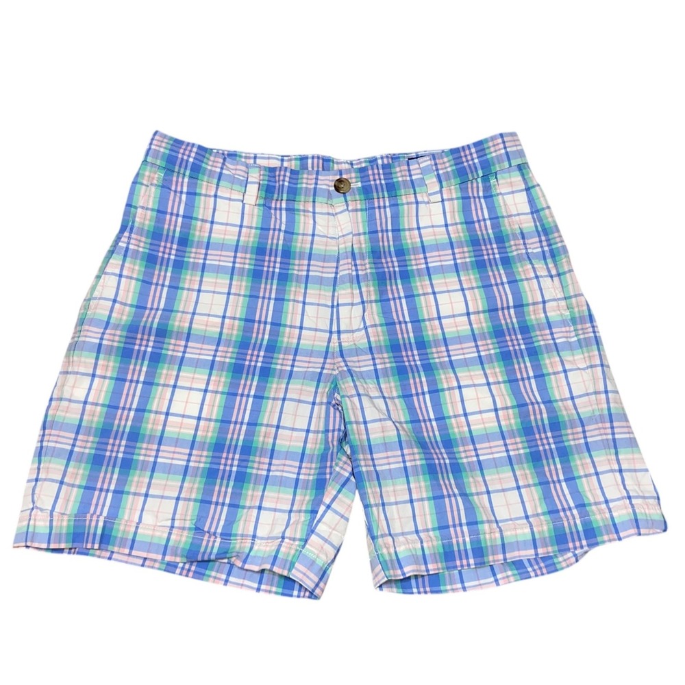 Vineyard Vines‎ Breaker Shorts Gingham Check Plaid Casual Cotton Size 32